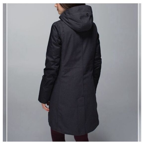 Lululemon Blizzard‎ Parka Black Heathered Dark Gray Coat Jacket 6 Down Winter - Picture 3 of 16